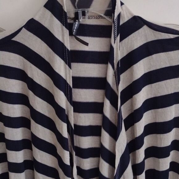 Rags & Couture Light Weight Open waterfall Duster Size M Navy Cardigan - Picture 2 of 7